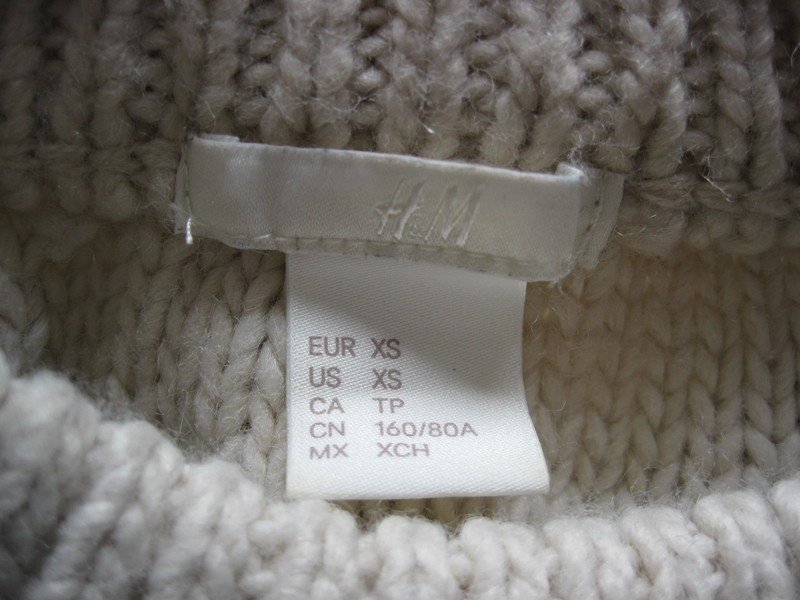 H&M Strickpullover Wolle Creme S Oversize