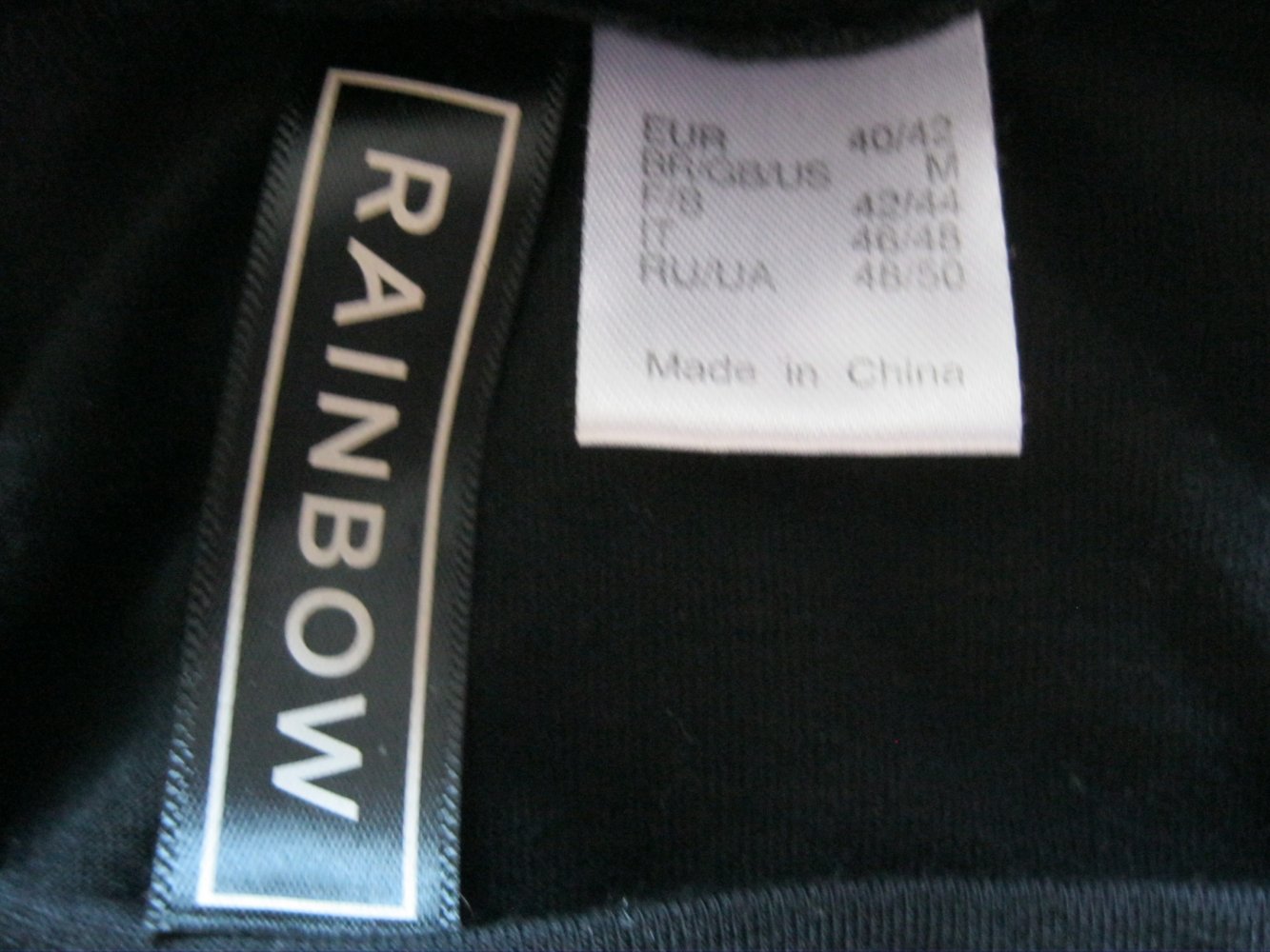 Rainbow Tunika Viskose Schwarz/Grau  kurzarm 40/42