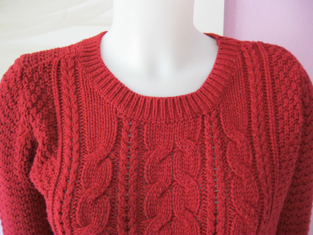 Strickpullover #clockhouse # Zopfmuster# rot # S