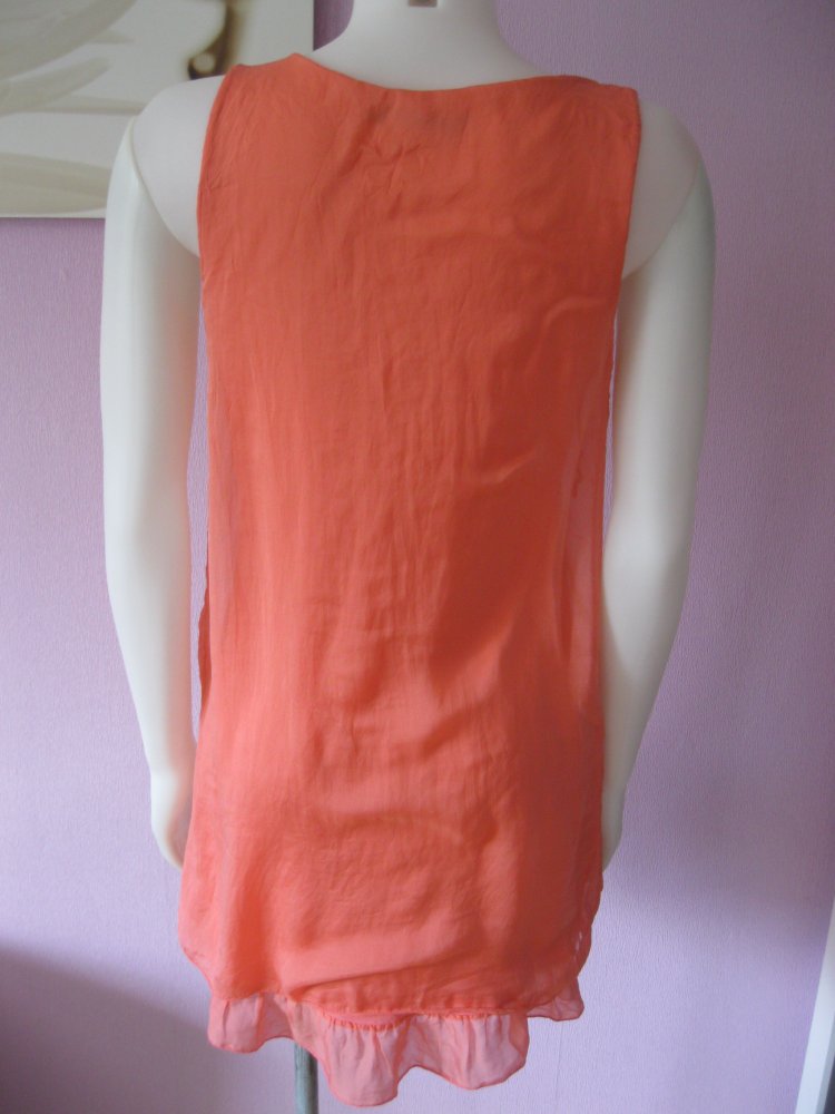 Trägerkleid # Deichgraf # Miniklied # 100% Seide # Lachsfarben # M
