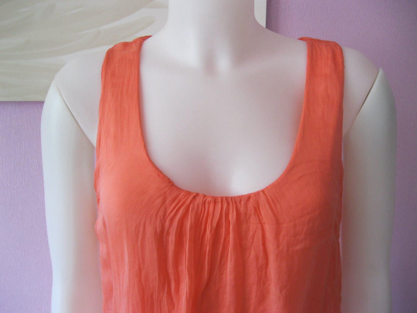 Trägerkleid # Deichgraf # Miniklied # 100% Seide # Lachsfarben # M