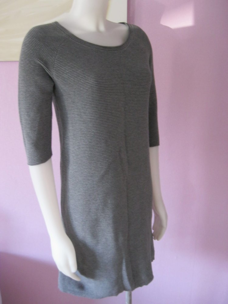 Promod Kleid Feinripp Halbarm Grau M