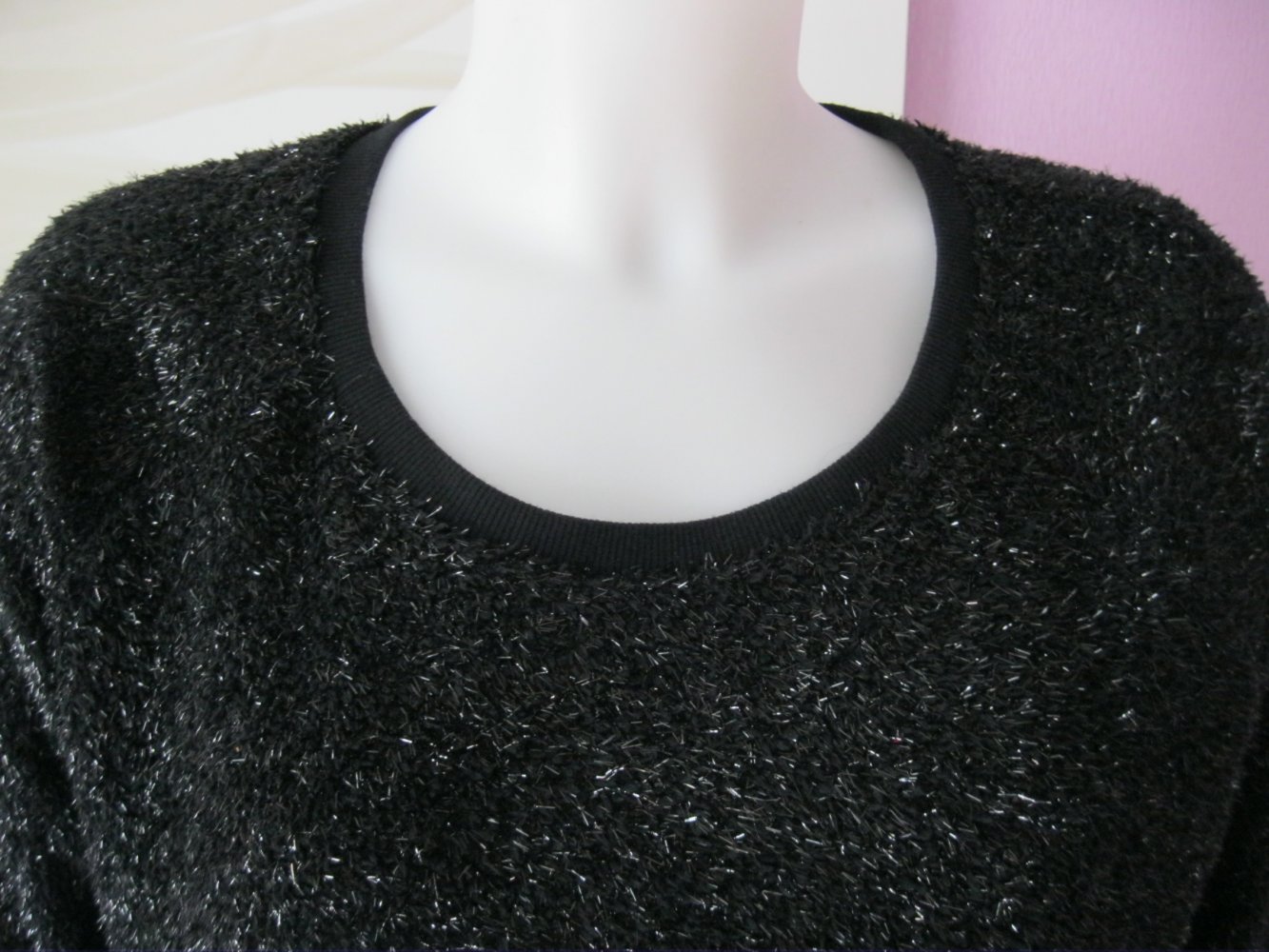 Strickpullover # Clockhouse # Glitzer # schwarz # XL