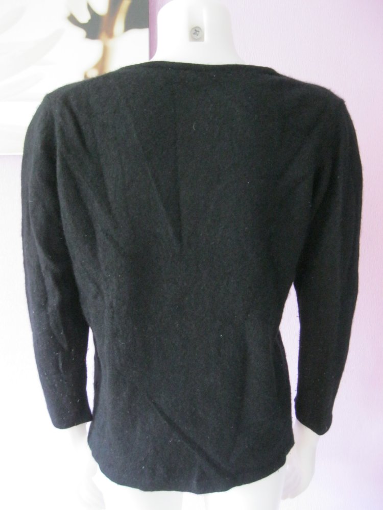 Strickpulli # 100% Kaschmir # Schwarz # 7/8-Arm # L