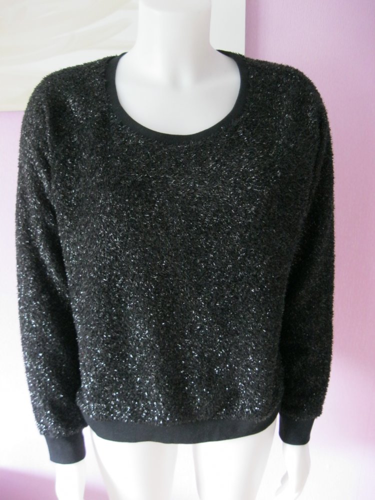 Strickpullover # Clockhouse # Glitzer # schwarz # XL