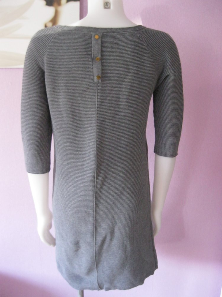 Promod Kleid Feinripp Halbarm Grau M