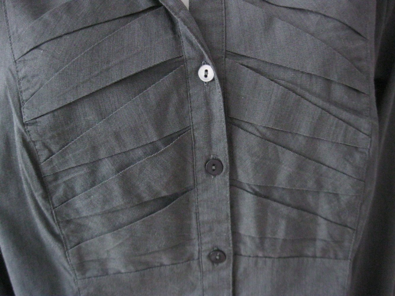 Dalia Collection Bluse / Hemd langärmlig Baumwolle Grau XL