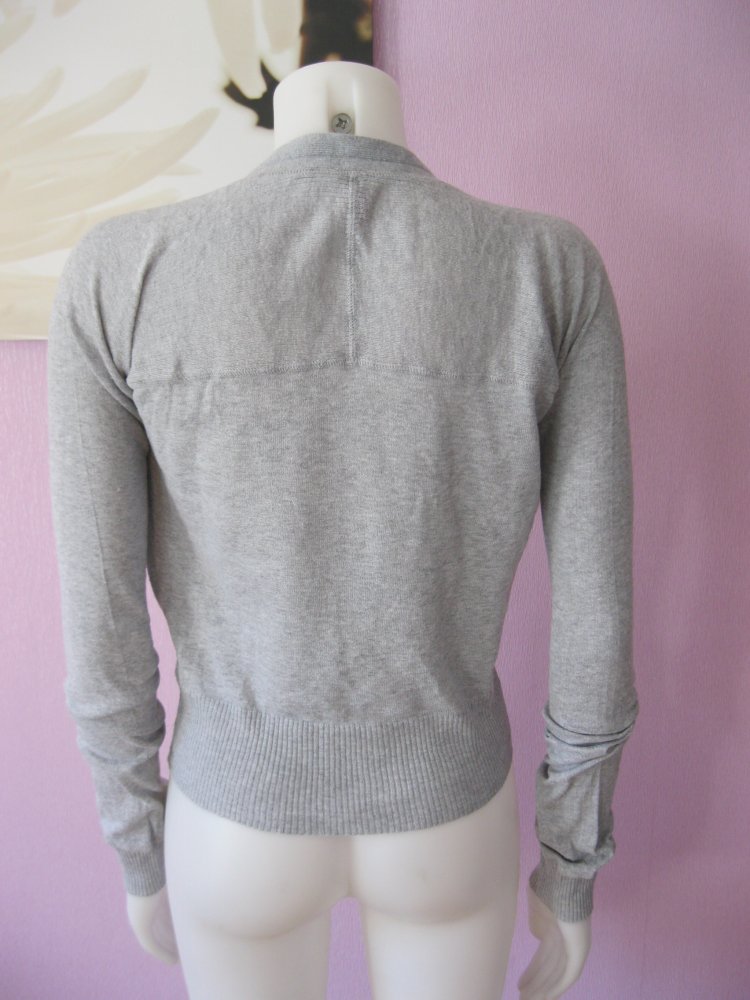 H&M Divided Feinstick-Jacke Cardigan 100% Baumwolle Grau 36 / S