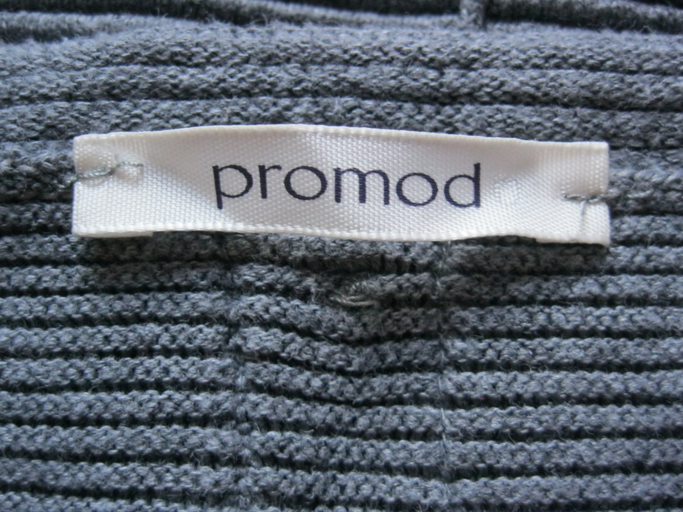 Promod Kleid Feinripp Halbarm Grau M