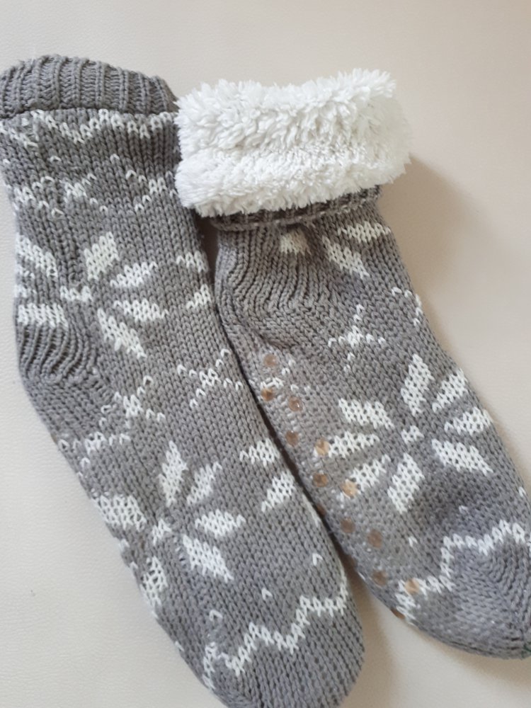 Gr.39, Strick, Plüsch, Norwegermuster, grau