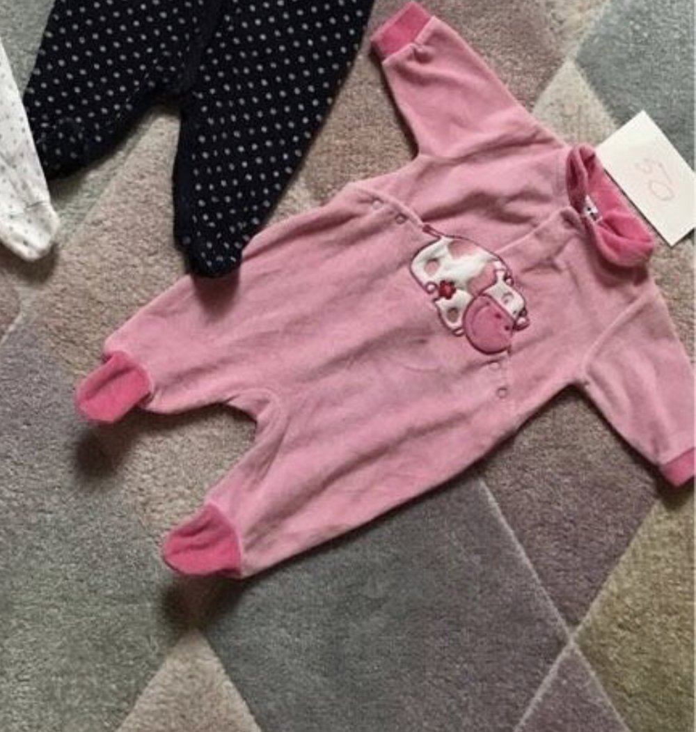 Strampler Baby Jumper Flece Cocon 50 rosé Füßling 