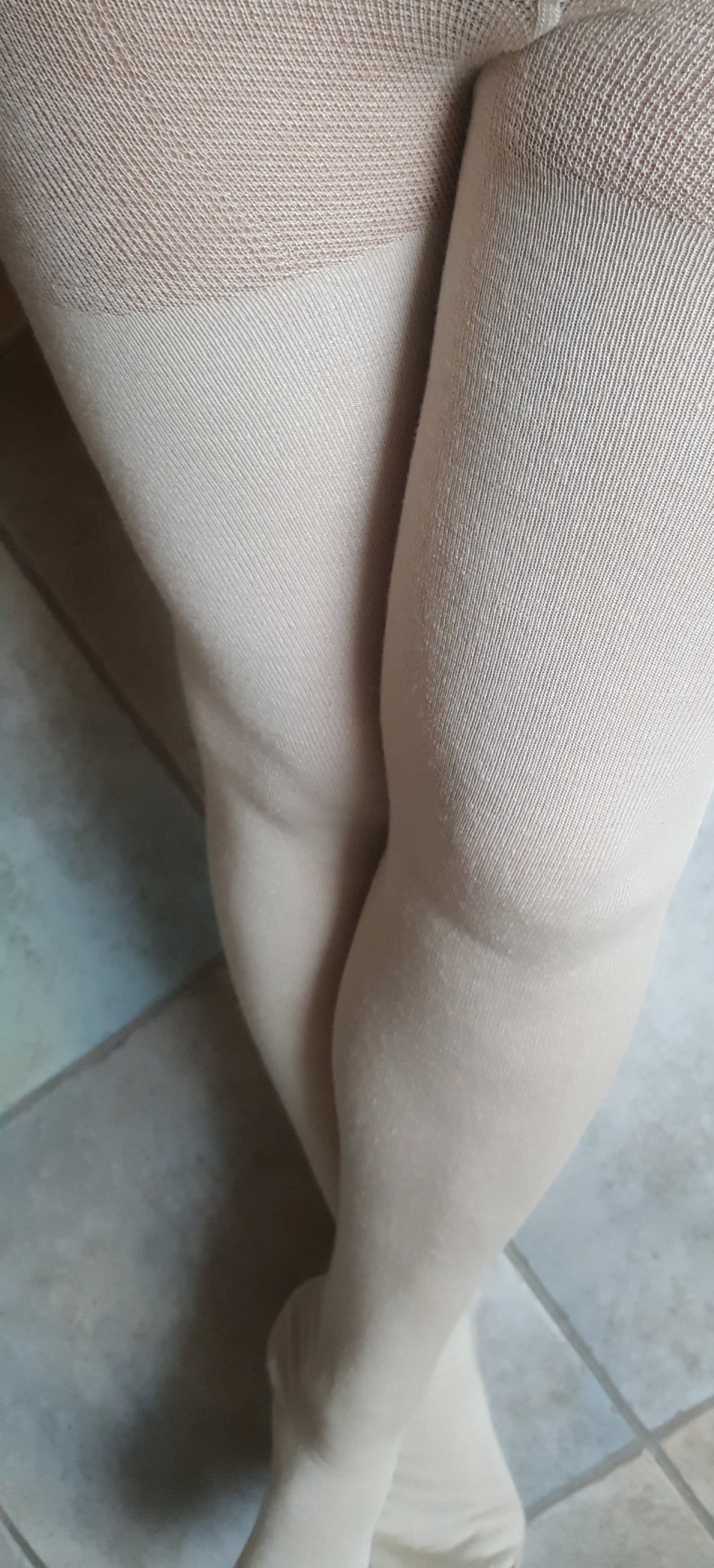 Strümpfe feinstrick Doublè look Stockings Nude hellbeige Highwaist Vintage-Schnitt  