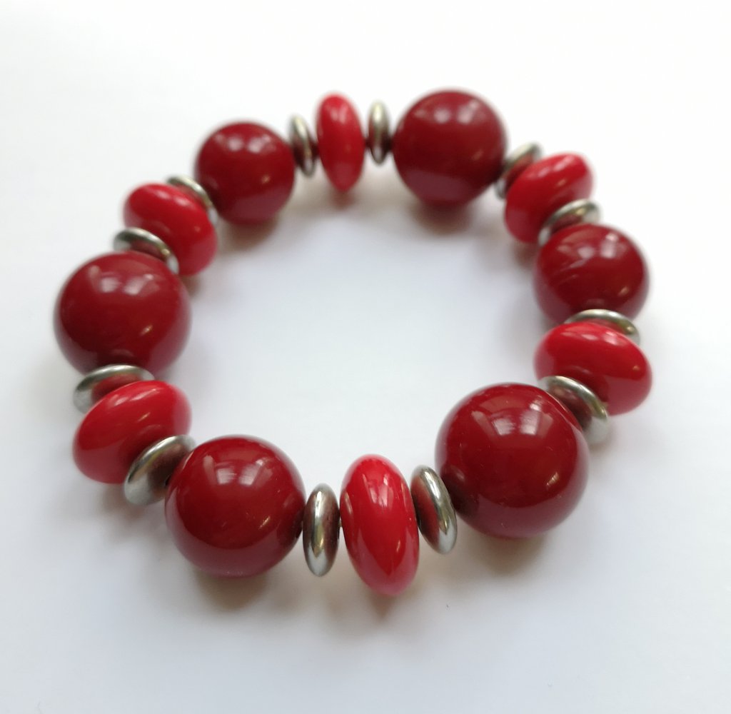 Armband rot Kugeln