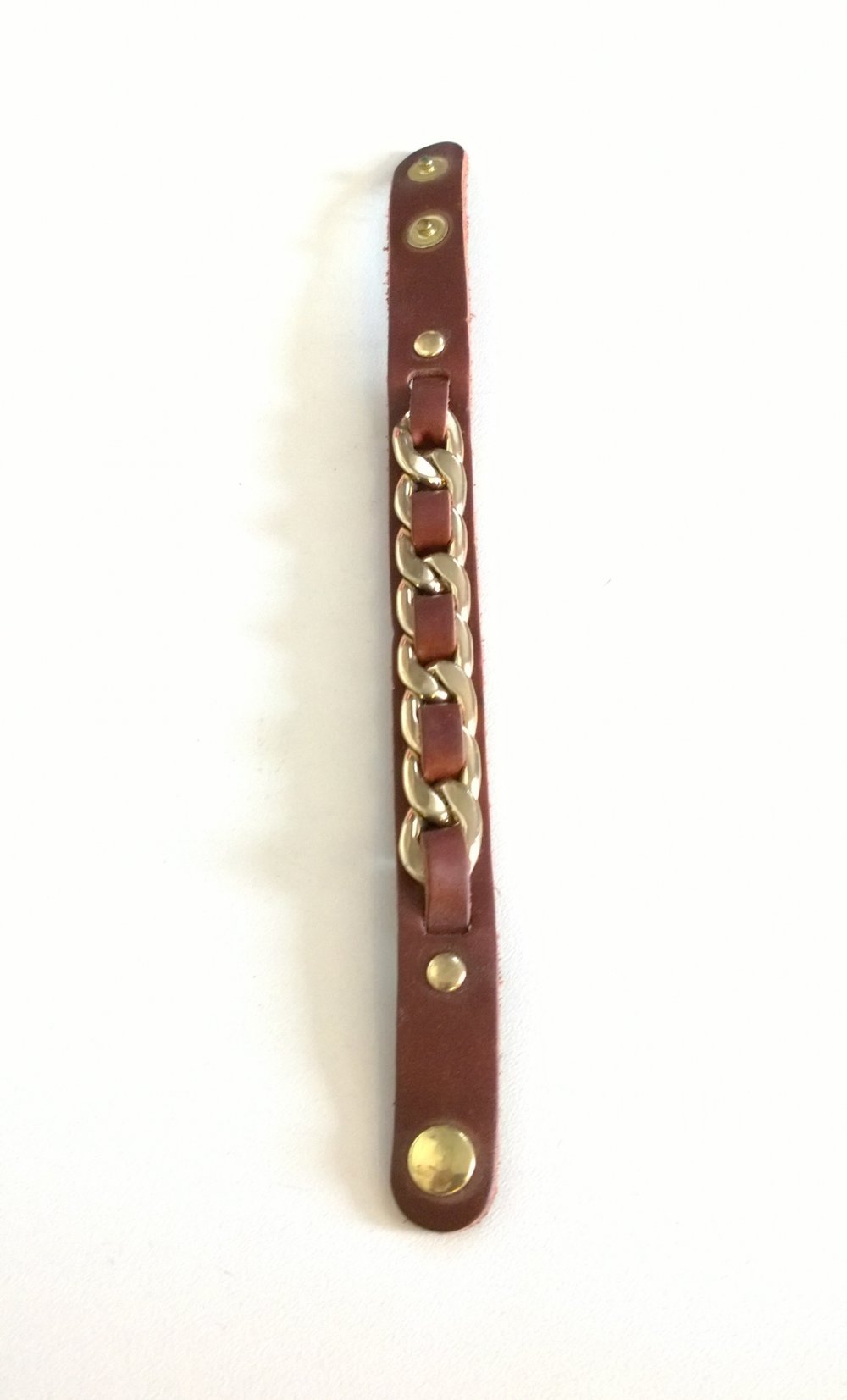  Armband, Echtleder, Gliederkette
