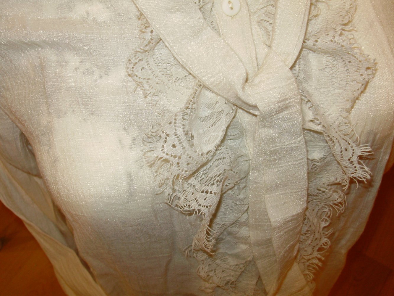 Cream Bluse beige Spitze romantisch Gr 40 wie neu