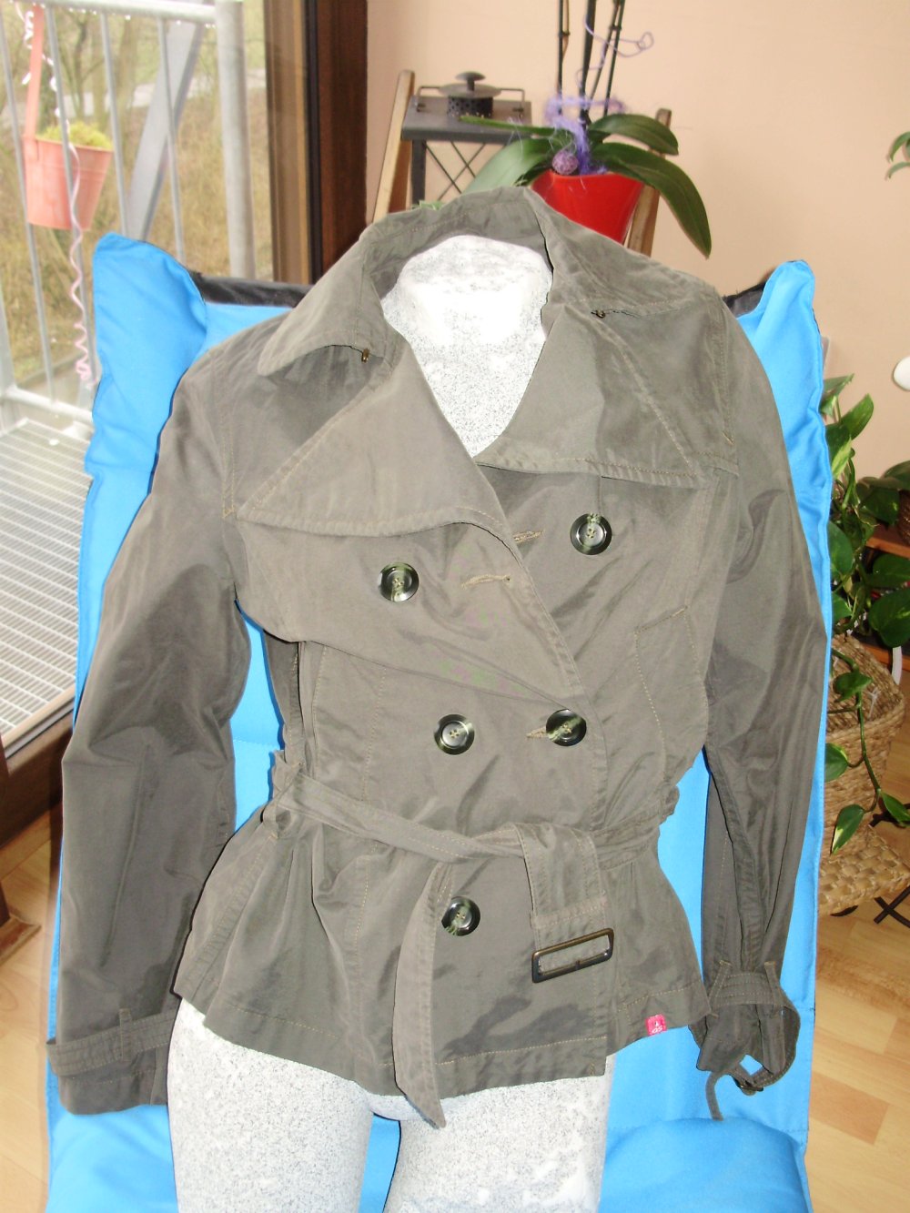 s. oliver Trench Jacke khaki Gürtel M Topzustand
