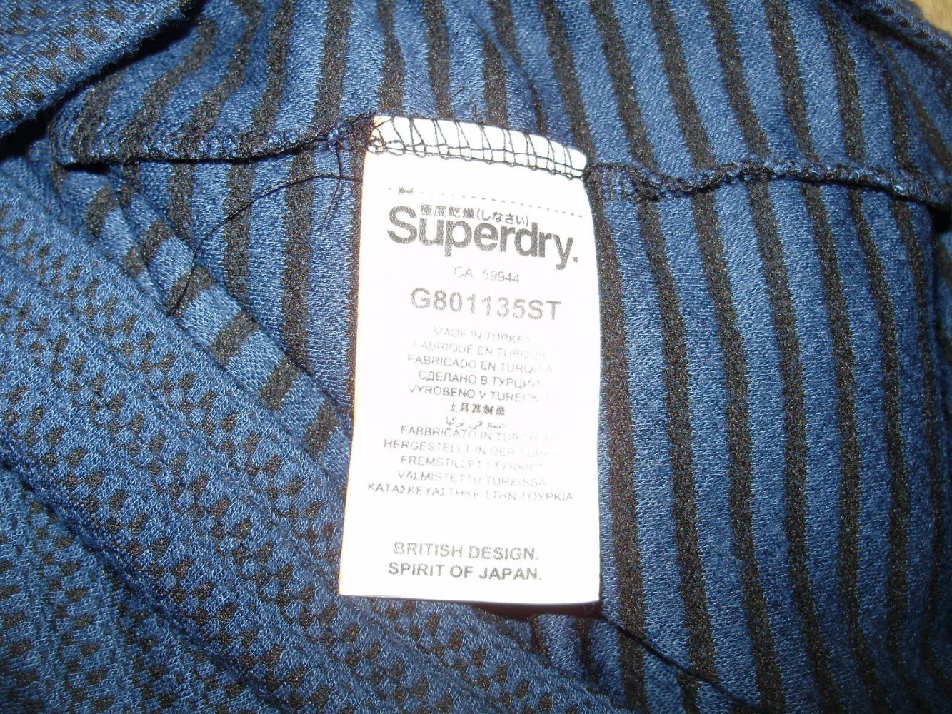 Superdry Kleid blau Strukturmuster 40