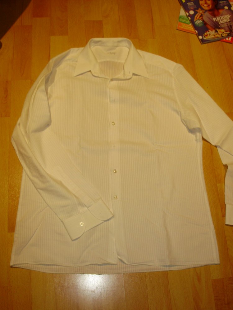 Olymp Langarm Hemd weiß 80% Baumwolle 20% Polyester 41