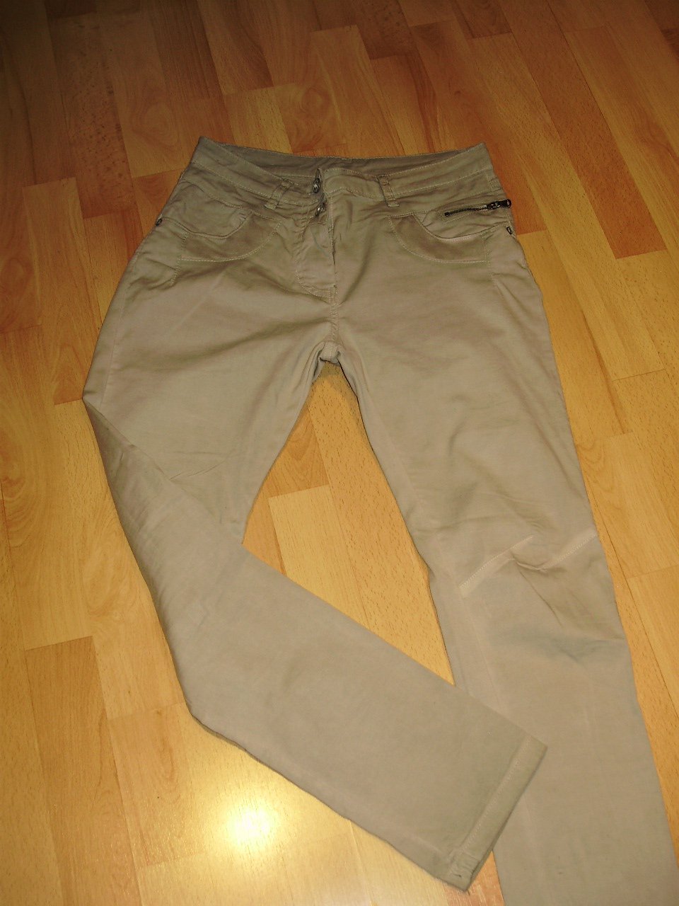 Hose beige grau lässig bequem S passend
