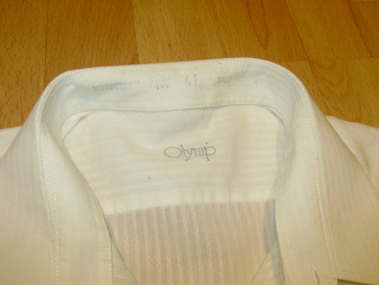 Olymp Langarm Hemd weiß 80% Baumwolle 20% Polyester 41