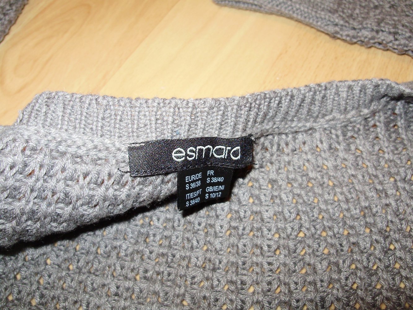 Strickmantel dunkelgrau Muster Gr 36/38 wie neu