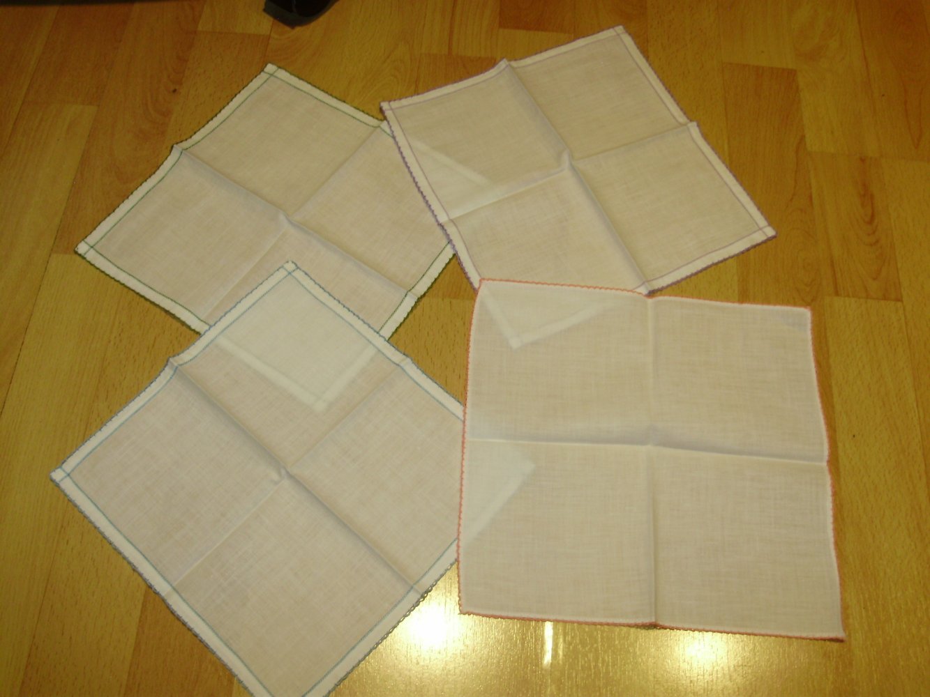 Taschentuch Set Vintage 3 Taschentücher weiß mit zartem Häkelrand NEU