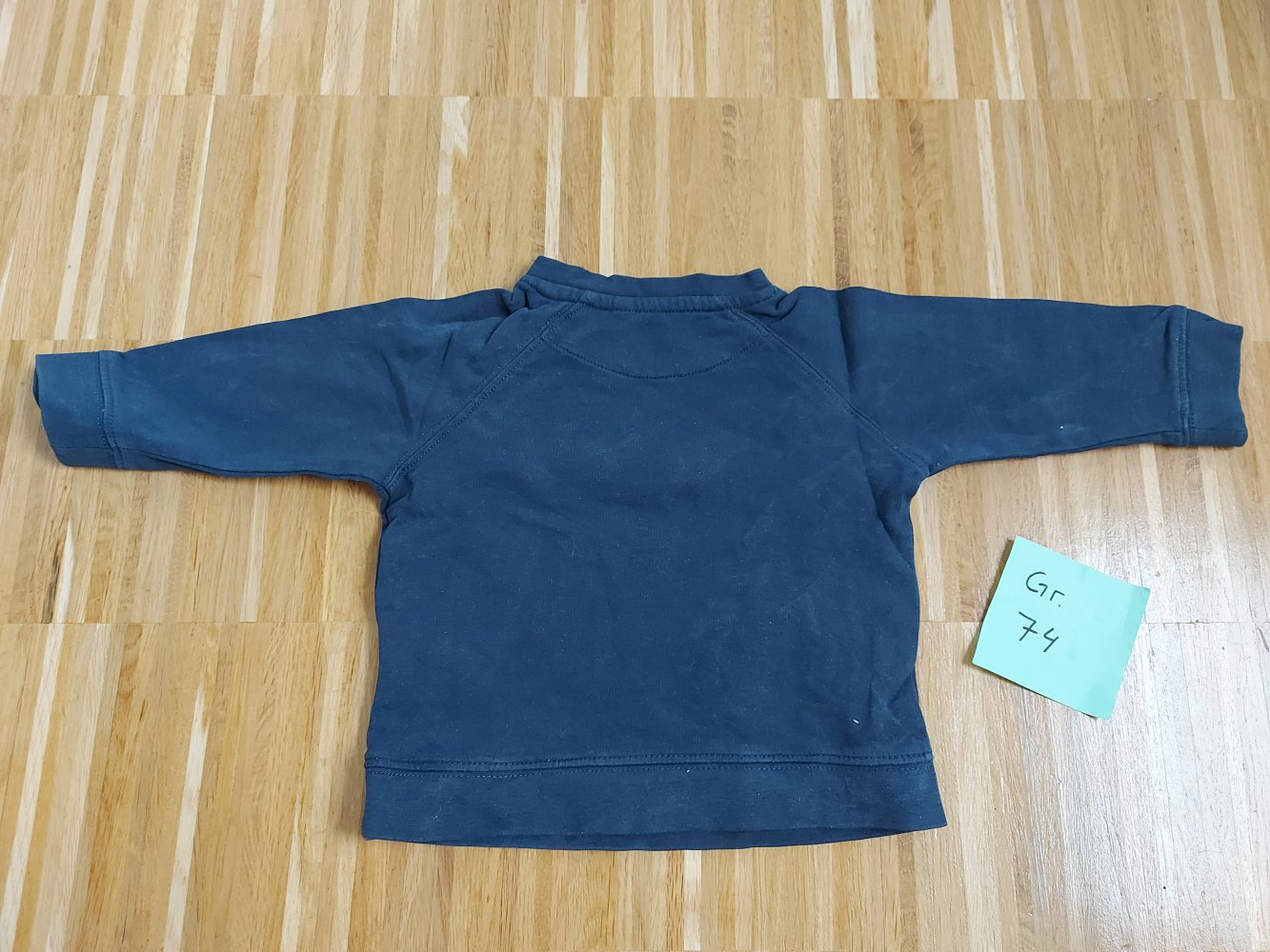 langärmliger dunkelblauer Babypullover mit Hubschraubermotiv Gr. 74 Longsleeve
