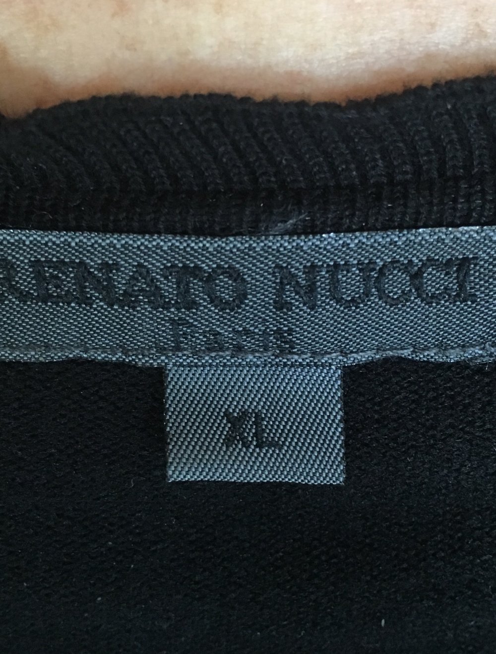 Renato Nucci, kurzarm  Pulli, V-Ausschnitt, schwarz,Gr.XL